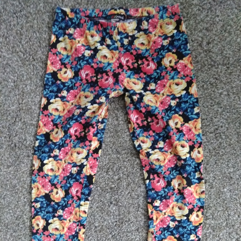Wild Punch floral flower leggings - Size XS